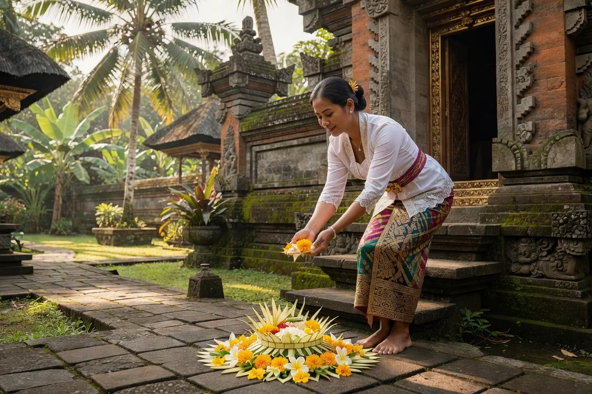 offrandes quotidiennes bali canang sari